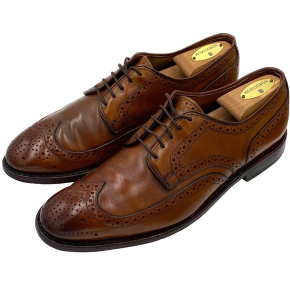 Allen Edmonds Madison Park mens size 9 brown leather wing tip oxford dress shoes main image 4